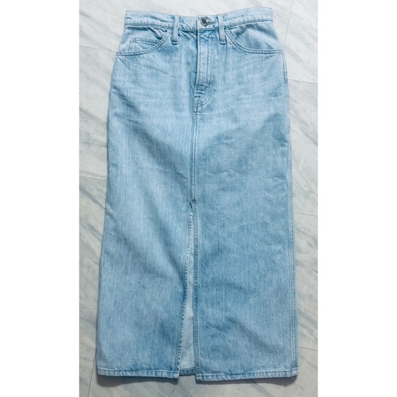 FRAME Dresses & Skirts - FRAME Le Italien Turin Denim Maxi Jean Skirt Light Wash Blue Made in Italy Sz 26